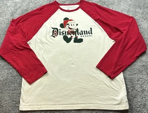 Disneyland Mickey Mouse Weihnachtsshirt Herren 2XL rot weiß Raglan langarm - Bild 1 von 16