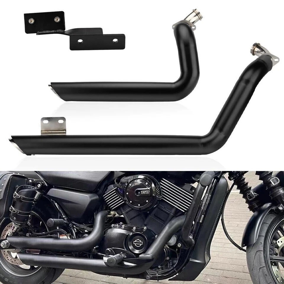 Shortshots Staggered Exhaust Pipes System For Harley Street 500 Stree 750 2015+ - Image 1 of 4