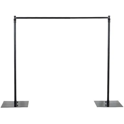 10 ft x10 ft BLACK Photography Backdrop Heavy Duty Stand Kit Background Wedding - Image 1 of 4