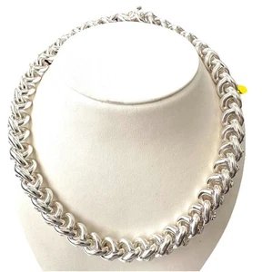 Vintage TANE Mexican 15.8 mm Woven Knot 16.5 Inch Necklace 259 Grams - Picture 1 of 11