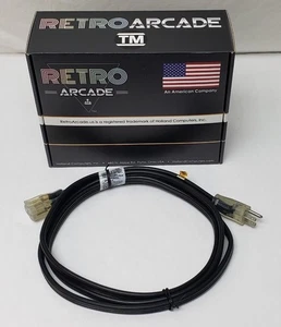 Nuevo cable de alimentación de extensión UPS con extremo iluminado, negro, 8 pies calibre 12 plano - Imagen 1 de 3