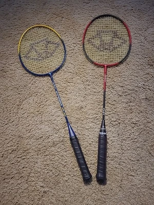 PAR DE RAQUETAS CARLTON INTEGRA/PLAY BADMITTON USADAS EXCELENTE ROJO/AZUL Foto 1 de 4