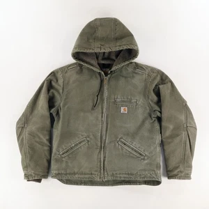 Carhartt WJ141 Giacca in tela foderata sherpa con cappuccio verde donna L - Foto 1 di 8