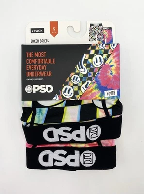 NEW Boys' Youth Size S (22-23) PSD Boxer Briefs 2 Pack Tie Dye Designs - Image 1 of 3