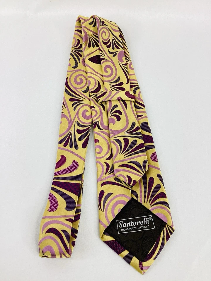 Corbata de lujo SANTORELLI 100 % seda hecha a mano L58” x W3” Italia 🇮🇹 Foto 1 de 2
