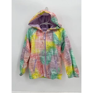 Cat & Jack Rainbow Tie Dye Windbreaker Rain Coat Girls XS 4/5 - Picture 1 of 7