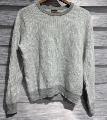 J.Crew Collection  Cashmere Sweater Women’s Large Herringbone Large Gray - Image 1 of 4