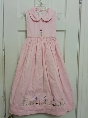 STRASBURG 6 VINTAGE Spring Easter Girls Dress Appliqué Flowers Embroidery E6 - Image 1 of 4