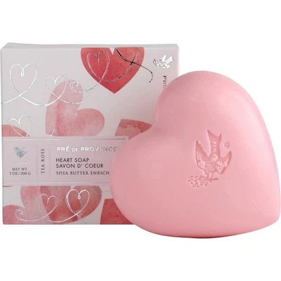 PRÉ DE PROVENCE Pre de Provence Pink Heart Shape 7 Oz 200g French Soap - Tea Rose - Bath Shower