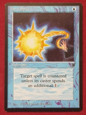 Magic The Gathering LEGENDS FORCE SPIKE blue card MTG - Image 1 of 2