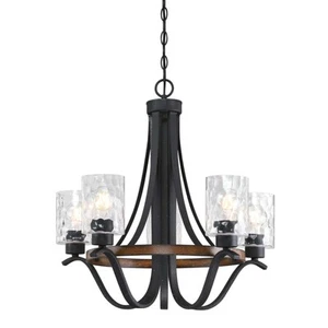 Westinghouse 6133100 Barnwell 5 Light 24"W LED Ring Chandelier - Grey - Picture 1 of 6