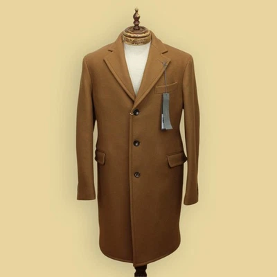 NWT Boglioli Tan Wool Nylon Blend Flannel Overcoat Coat EU 50 R Italy - Image 1 of 4
