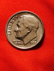 1988 P Dime Rare Significant Strike Error And Faded W In We - Picture 1 of 2