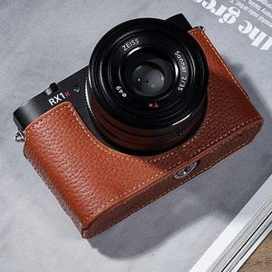 Funda protectora de cuero real hecha a mano para cámara media cubierta para Sony RX1R3 - Imagen 1 de 23