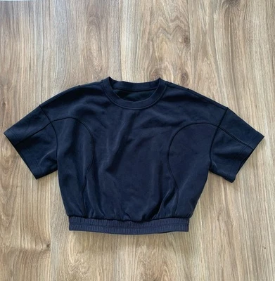 Lululemon Softstreme Gathered T-Shirt Women's Top Black Size 4 - Image 1 of 4