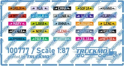TRUCKMO DECALPRINTING TRUCKMO Decals Trucker Namensschilder Damen 100777 1:87 Herpa Modelle