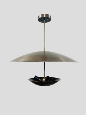 Двойной дисковый абажур в стиле середины века Три светлых потолочных подвесных светильника для скрытого монтажа Ligh - Изображение 1 из 4