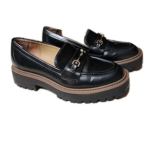 Mocasines Sam Edelman Laurs con suela de lengüeta forro de cuero negro para mujer talla 7,5 - Imagen 1 de 13