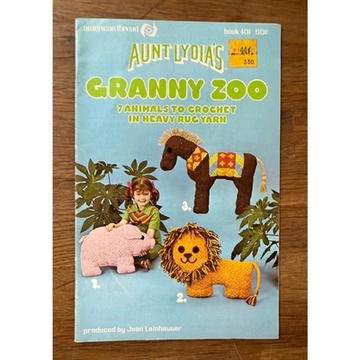 Aunt Lydia's Granny Zoo Crochet Pattern Booklet 1977 - Image 1 of 4