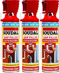 Soudal Genius Gun Gap Filling Expanding Foam 500ml x 3. UNVOLLKOMMEN BESCHREIBUNG LESEN - Bild 1 von 1
