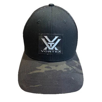 Кепка с логотипом Vortex Optics черная камуфляжная с полями нашивка сетка стиль дальнобойщика бейсболка - Изображение 1 из 4