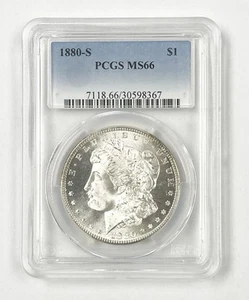 1880 S US Mint Morgan Silver $1 Dollar Coin Certified PCGS MS66 ~ Free Shipping - Picture 1 of 2