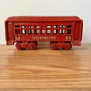 1920's Hubley Washington 44 Cast Iron Train Car - Red - Picture 1 of 15