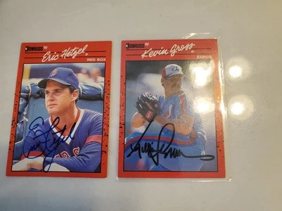 lot of 2 AUTOGRAPHED 1990 Donruss baseball cards Kevin Gross Eric Hetzel - Image 1 of 2