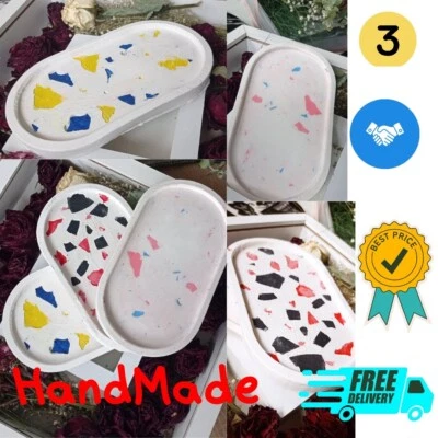 Bandeja Terazoo Decorativa Hecha a Mano 3 Piezas Foto 1 de 4