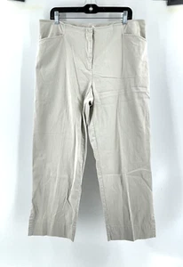 Ruby Rd Women's Plus Beige Cropped Crop Stretch Khaki Pants Size 16 - Picture 1 of 12