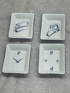 Piaget Artoria Limoges set of 4 small Trinket Dishes Square jewelry dishes - Picture 1 of 17
