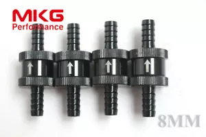 8mm 5/16" Aluminium Non Return Fuel Check Valve One Way Petrol Diesel BLK 4PCS - Bild 1 von 4