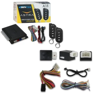 SCYTEK A15 CAR ALARM SYSTEM W/ KEYLESS ENTRY (NO SIREN) PLUS REMOTE START MODULE - Picture 1 of 1