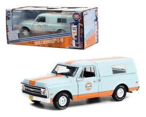 1/24 Greenlight GULF OIL 1968 Chevrolet C-10 & Orange Stripe Light Blue 85062 - Bild 1 von 2