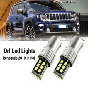 COPPIA LUCI DIURNE DRL 15 LED P21W BA15S CANBUS JEEP RENEGADE 2019 IN POI 6000K - Imagen 1 de 5
