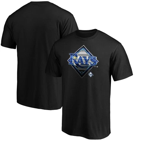 Men's Fanatics Branded Black Tampa Bay Rays Midnight Mascot Team Logo T-Shirt Cover