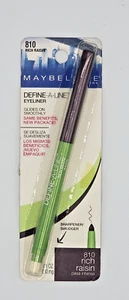 NEW MAYBELLINE DEFINE A LINE PENCIL EYELINER GLIDES ON SMOOTHLY- 810 RICH RAISIN - Picture 1 of 1