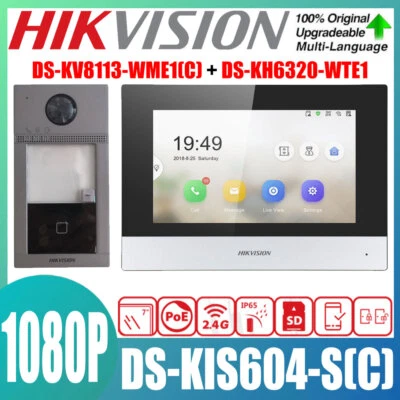 Hikvision IP Video Intercom Kit DS-KV8113-WME1(C) + DS-KH6320-WTE1 PoE WiFi APP - Image 1 of 4