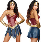Adult Superhero Wonder Woman Diana Costume Halloween Cosplay Party Fancy Dress◢▶