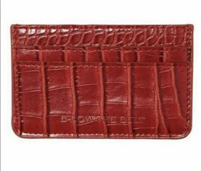B-Low The Belt Rojo Imitación Cocodrilo Estuche para Tarjetas Cuero Vegano 3 Ranuras Cremallera Bolsillo Cartera Foto 1 de 2