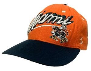 Vintage Zephyr UM Miami Hurricanes Script Logo Wool Blend Snapback Hat Cap - Picture 1 of 11