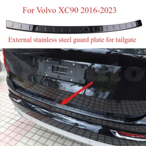 Black Steel Rear Bumper Protector Sill Plate Trim Guard For Volvo XC90 2016-2023 - Picture 1 of 7