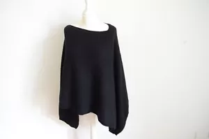 (THE MERCER) N.Y. 100% cashmere black cashmere poncho 36/38 - Picture 1 of 5