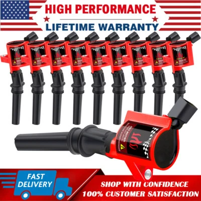 10 Pack Ignition Coil For 1999-2004 Ford F250 F350 F450 F550 Super Duty 6.8L V10 - Image 1 of 4