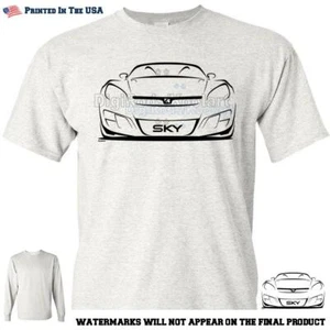 Saturn Sky Front View Silhouette Black Outline DigiRods Custom Car T Shirt  - Picture 1 of 7