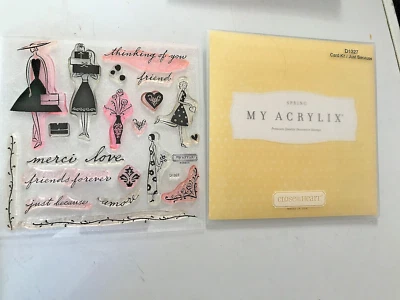 Selos de acrílico CLOSE TO MY HEART-Primavera-SÓ PORQUE-D1327-MENINAS, FLORES, AMORE - Imagem 1 de 3