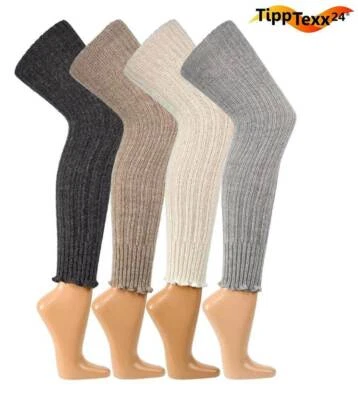 TIPPTEXX 24 1 Paar Kuschelige Overknee Stulpen Beinwärmer mit Alpakawolle Antiloch-Garantie