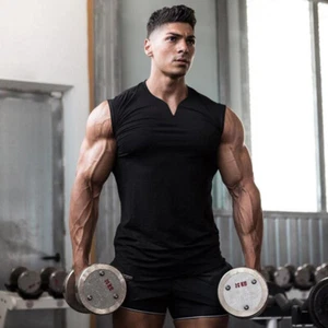 Fitness Sport Herren Bodybuilding Baumwolle T-Shirt Laufen Training Kleidung Männer - Bild 1 von 10
