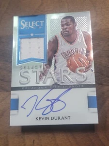 2012-13 Panini Select Stars Game Worn Jersey On-Card Auto #1 Kevin Durant /199 - Picture 1 of 3