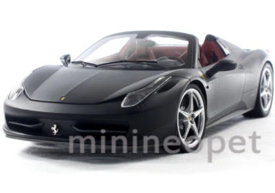 HOT WHEELS ELITE X5485 FERRARI 458 ITALIA SPIDER 1/18 DIECAST PLANO NEGRO Foto 1 de 2